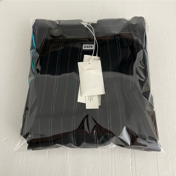 Vince Black Flannel Wool Blend Striped Wide Leg Trouser Pant Size 2 NWT Multi - Picture 6 of 6